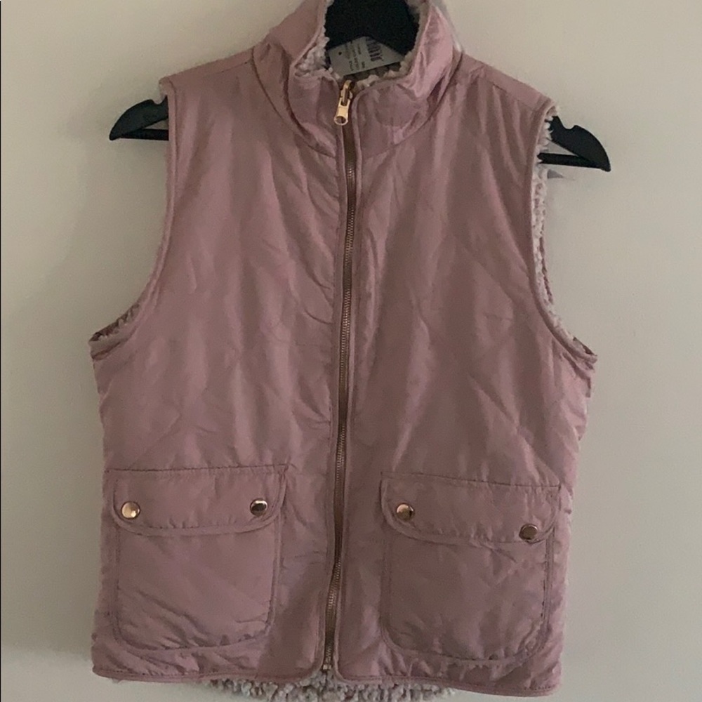 Pink fleece vest